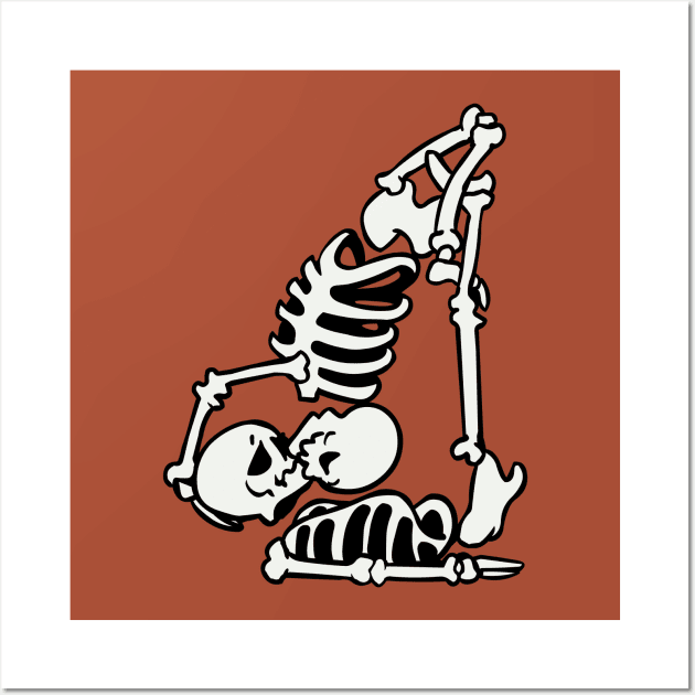 Skeleton Acroyoga Wall Art by huebucket